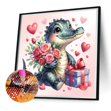 Load image into Gallery viewer, Love Rose Crocodile 30*30CM (canvas) Full Round Drill Diamond Painting
