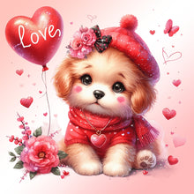 Load image into Gallery viewer, Love Rose Dog 30*30CM (canvas) Full Round Drill Diamond Painting
