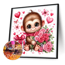 Load image into Gallery viewer, Love Rose Monkey 30*30CM (canvas) Full Round Drill Diamond Painting
