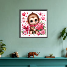 Load image into Gallery viewer, Love Rose Monkey 30*30CM (canvas) Full Round Drill Diamond Painting
