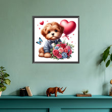 Load image into Gallery viewer, Love Rose Suit Dog 30*30CM (canvas) Full Round Drill Diamond Painting
