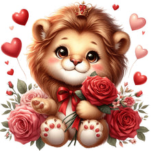 Load image into Gallery viewer, Love Rose Lion 30*30CM (canvas) Full Round Drill Diamond Painting
