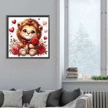 Load image into Gallery viewer, Love Rose Lion 30*30CM (canvas) Full Round Drill Diamond Painting
