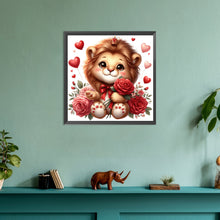 Load image into Gallery viewer, Love Rose Lion 30*30CM (canvas) Full Round Drill Diamond Painting
