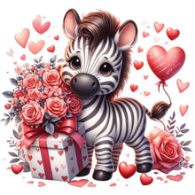 Load image into Gallery viewer, Heart Rose Zebra 30*30CM (canvas) Full Round Drill Diamond Painting
