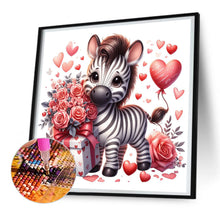 Load image into Gallery viewer, Heart Rose Zebra 30*30CM (canvas) Full Round Drill Diamond Painting
