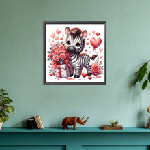 Load image into Gallery viewer, Heart Rose Zebra 30*30CM (canvas) Full Round Drill Diamond Painting
