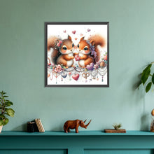 Load image into Gallery viewer, Love Rose Two Squirrels 30*30CM (canvas) Full Round Drill Diamond Painting
