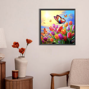 Tulips 30*30CM (canvas) Full Round Drill Diamond Painting