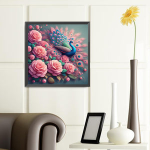 Rose Peacock 40*40CM (canvas) Full Round Drill Diamond Painting