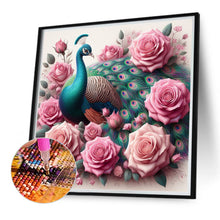 Load image into Gallery viewer, Pink Rose Peacock 40*40CM (canvas) Full Round Drill Diamond Painting
