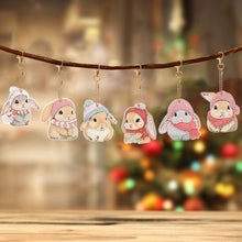 Load image into Gallery viewer, 6 PCS Double Sided Special Shape Diamond Painting Keychain (Drooping Ear Rabbit)
