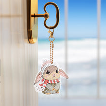 Load image into Gallery viewer, 6 PCS Double Sided Special Shape Diamond Painting Keychain (Drooping Ear Rabbit)
