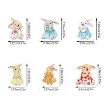 Load image into Gallery viewer, 6 PCS Double Sided Special Shape Diamond Painting Keychain for Beginners(Rabbit)
