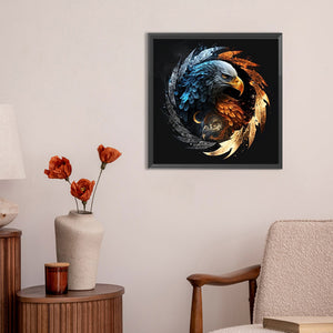 Ice Fire Eagle 30*30CM (canvas) Full Round Drill Diamond Painting