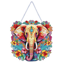 Load image into Gallery viewer, Acrylic Elephant Single-Sided Round Diamond Painting Hanging Pendant (20x20cm)
