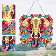 Load image into Gallery viewer, Acrylic Elephant Single-Sided Round Diamond Painting Hanging Pendant (20x20cm)
