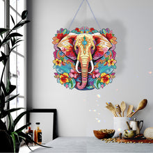 Load image into Gallery viewer, Acrylic Elephant Single-Sided Round Diamond Painting Hanging Pendant (20x20cm)
