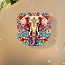 Load image into Gallery viewer, Acrylic Elephant Single-Sided Round Diamond Painting Hanging Pendant (20x20cm)
