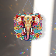 Load image into Gallery viewer, Acrylic Elephant Single-Sided Round Diamond Painting Hanging Pendant (20x20cm)
