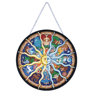 Acrylic Sun Constellation Single-Sided Diamond Painting Hanging Pendant 20x20cm