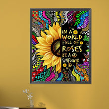 Load image into Gallery viewer, Sunflower English Calligraphy And Painting 40*50CM (canvas) Full Square Drill Diamond Painting
