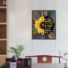 Load image into Gallery viewer, Sunflower English Calligraphy And Painting 40*50CM (canvas) Full Square Drill Diamond Painting
