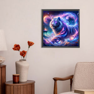 Atmosphere Purple Tiger 30*30CM (canvas) Full Round Drill Diamond Painting