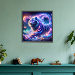 Atmosphere Purple Tiger 30*30CM (canvas) Full Round Drill Diamond Painting