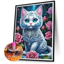 Load image into Gallery viewer, Cat Among Rose Bushes 30*40CM (canvas) Full Round Drill Diamond Painting
