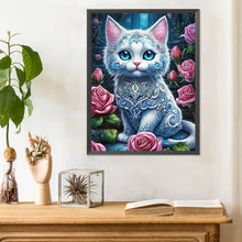 Load image into Gallery viewer, Cat Among Rose Bushes 30*40CM (canvas) Full Round Drill Diamond Painting
