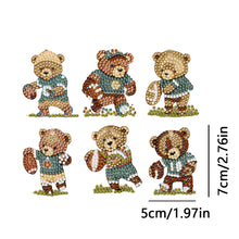 Load image into Gallery viewer, 6 Pcs Double Sided Special Shape Cute Bear Rhinestone Diamond Painting Keychain
