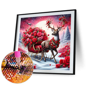 Rose Elk 30*30CM (canvas) Full Round Drill Diamond Painting