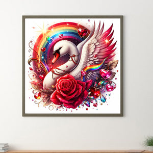 Rose Swan 30*30CM (canvas) Full Round Drill Diamond Painting