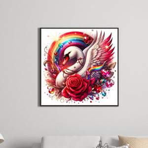 Rose Swan 30*30CM (canvas) Full Round Drill Diamond Painting