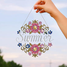 Load image into Gallery viewer, Acrylic Single-Sided Diamond Art Hanging Pendant for Home Decor (Summer Flower)
