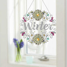 Load image into Gallery viewer, Single-Sided Diamond Art Hanging Pendant Home Decor (Winter Ice Crystal Flower)
