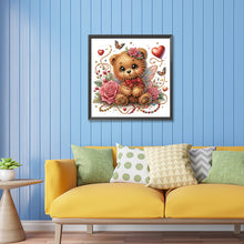 Load image into Gallery viewer, Rose And Elf Bear 30*30CM (canvas) Partial Special-Shaped Drill Diamond Painting
