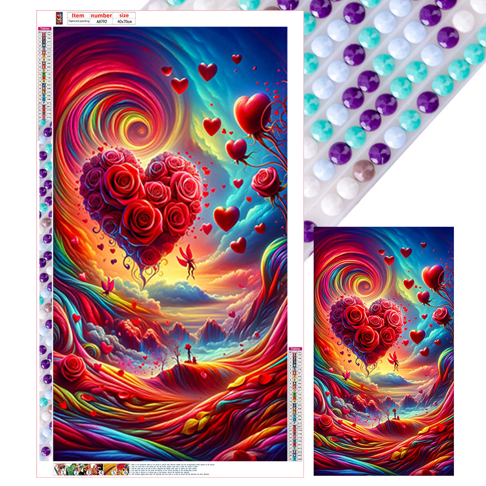 Dreamy Clouds Rose Love 40*70CM (canvas) Full Round Drill Diamond Painting