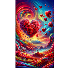 Load image into Gallery viewer, Dreamy Clouds Rose Love 40*70CM (canvas) Full Round Drill Diamond Painting
