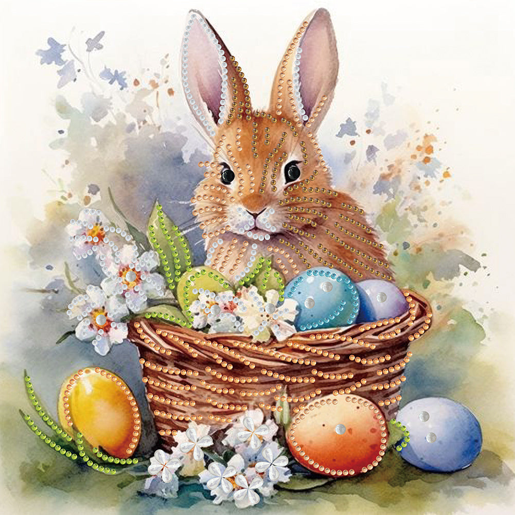 Easter Egg Bunny 30*30CM (canvas) Partial Special-Shaped Drill Diamond Painting