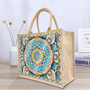 Linen DIY Flower Diamond Painting Purses for Women Adults Kids Craft (Mandala)