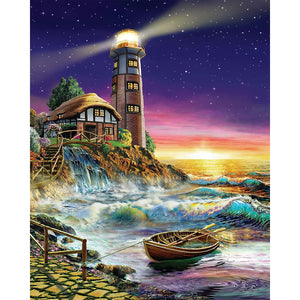 Seaside Lighthouse 40*50CM (canvas) Full Square Drill Diamond Painting