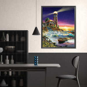 Seaside Lighthouse 40*50CM (canvas) Full Square Drill Diamond Painting