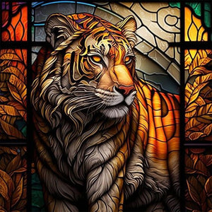 Tiger 30*30CM (canvas) Full Round Drill Diamond Painting