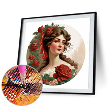 Load image into Gallery viewer, French Rose Lady 30*30CM (canvas) Full Round Drill Diamond Painting
