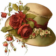 Load image into Gallery viewer, Rose Hat 30*30CM (canvas) Full Round Drill Diamond Painting
