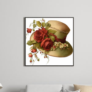 Rose Hat 30*30CM (canvas) Full Round Drill Diamond Painting