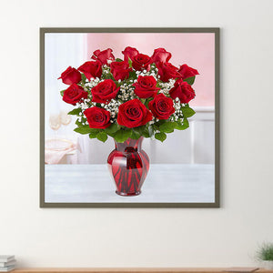 Royal Red Rose 50*50CM (canvas) Full Round Drill Diamond Painting