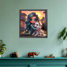 Load image into Gallery viewer, Dog And Girl 30*30CM (canvas) Full Round Drill Diamond Painting
